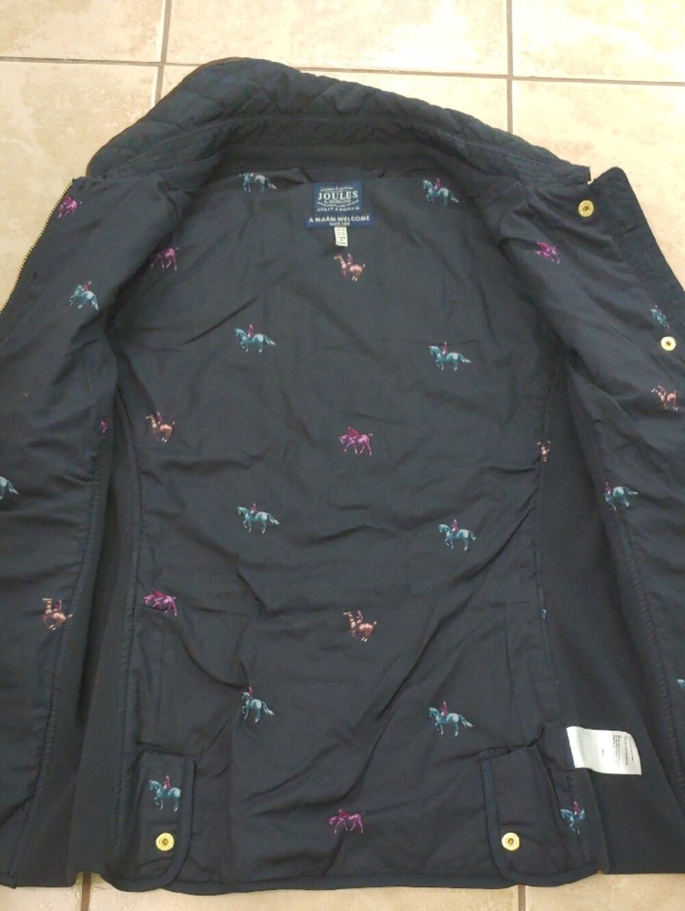 Joules Braemar Gilet Navy Quilted Equestrian Vest Women's Size 8/M - Picture 8 of 8